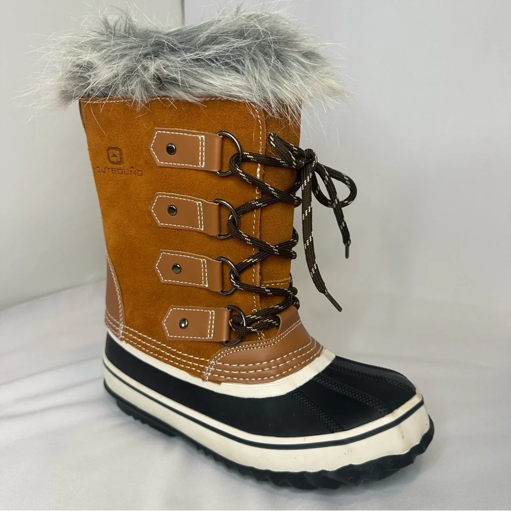 Outbound Frost Women's High Cut Boots,
Tan/Black Waterproof Winter Size 6 - Picture 3 of 15